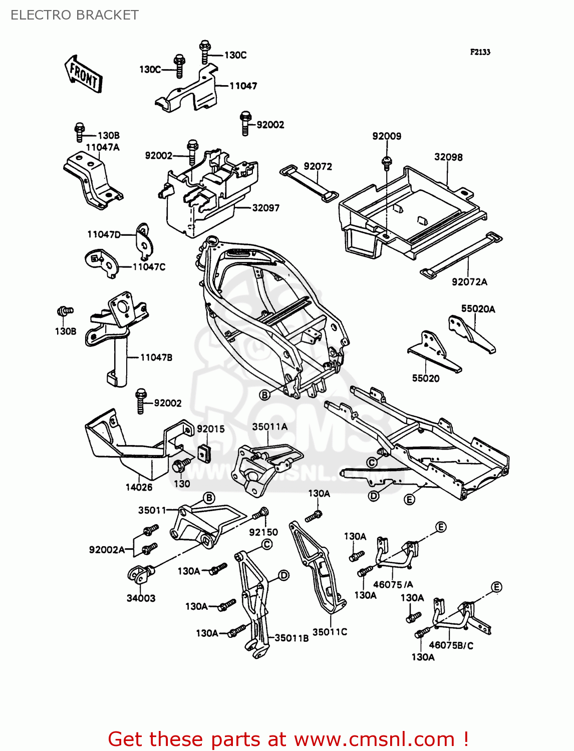 ELECTRO BRACKET ZX750H2 ZXR750 1990 EUROPE UK FR AR FG GR IT NR SD SP ST