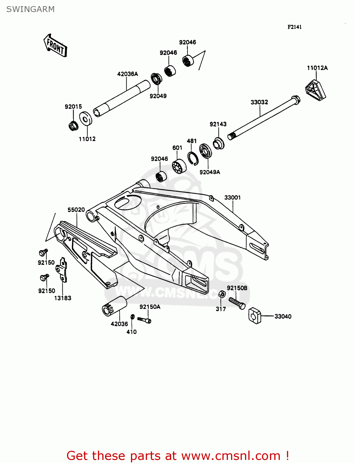 SWINGARM ZX750H2 ZXR750 1990 EUROPE UK FR AR FG GR IT NR SD SP ST