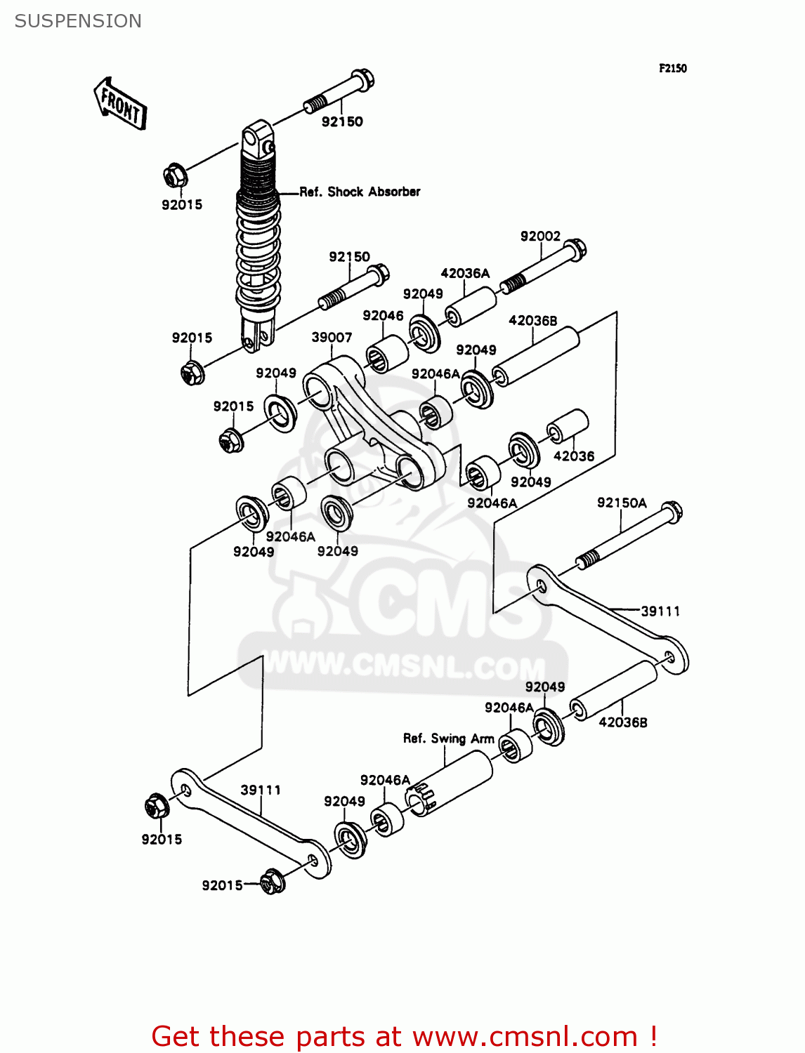 SUSPENSION ZX750H2 ZXR750 1990 EUROPE UK FR AR FG GR IT NR SD SP ST