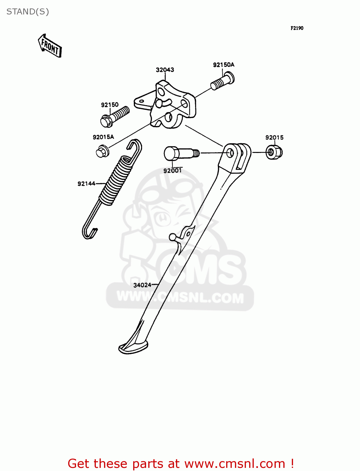 STAND(S) ZX750H2 ZXR750 1990 EUROPE UK FR AR FG GR IT NR SD SP ST