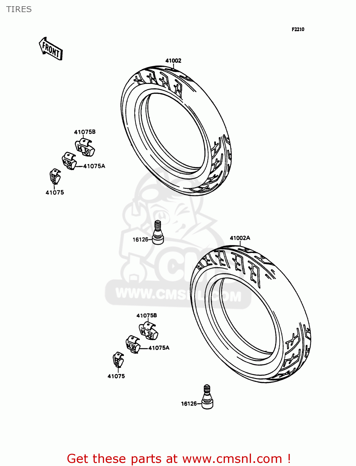 TIRES ZX750H2 ZXR750 1990 EUROPE UK FR AR FG GR IT NR SD SP ST