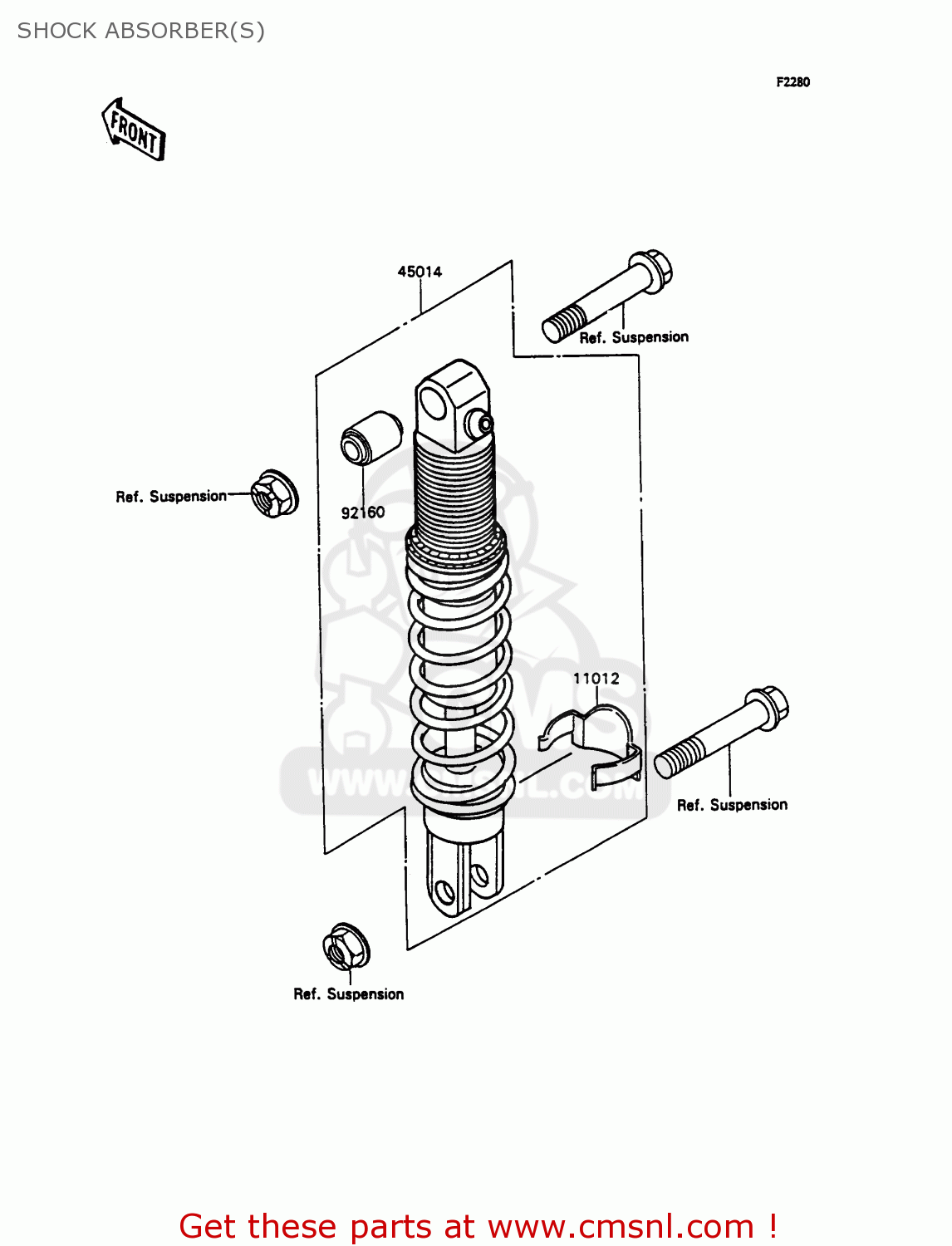 SHOCK ABSORBER(S) ZX750H2 ZXR750 1990 EUROPE UK FR AR FG GR IT NR SD SP ST