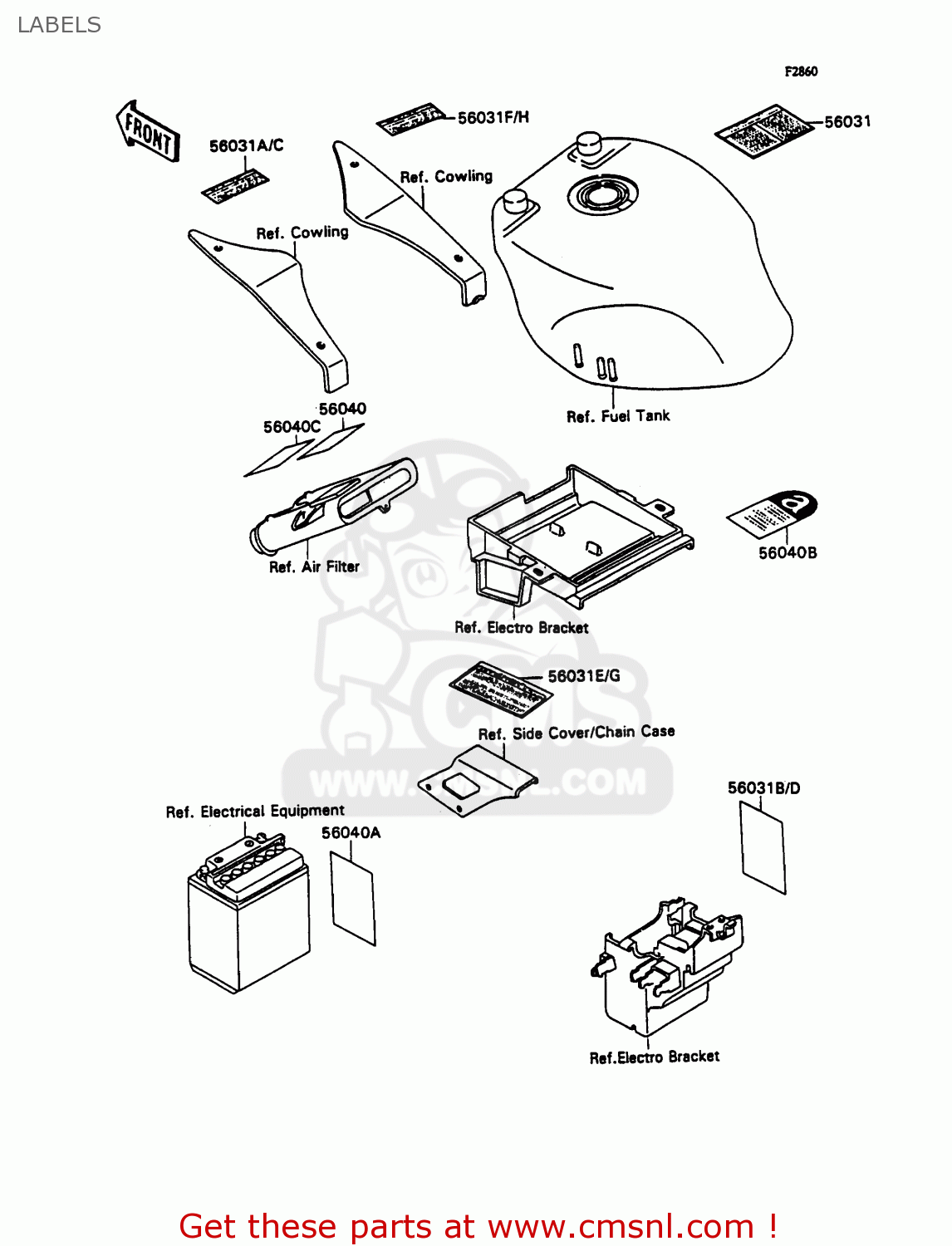 LABELS ZX750H2 ZXR750 1990 EUROPE UK FR AR FG GR IT NR SD SP ST