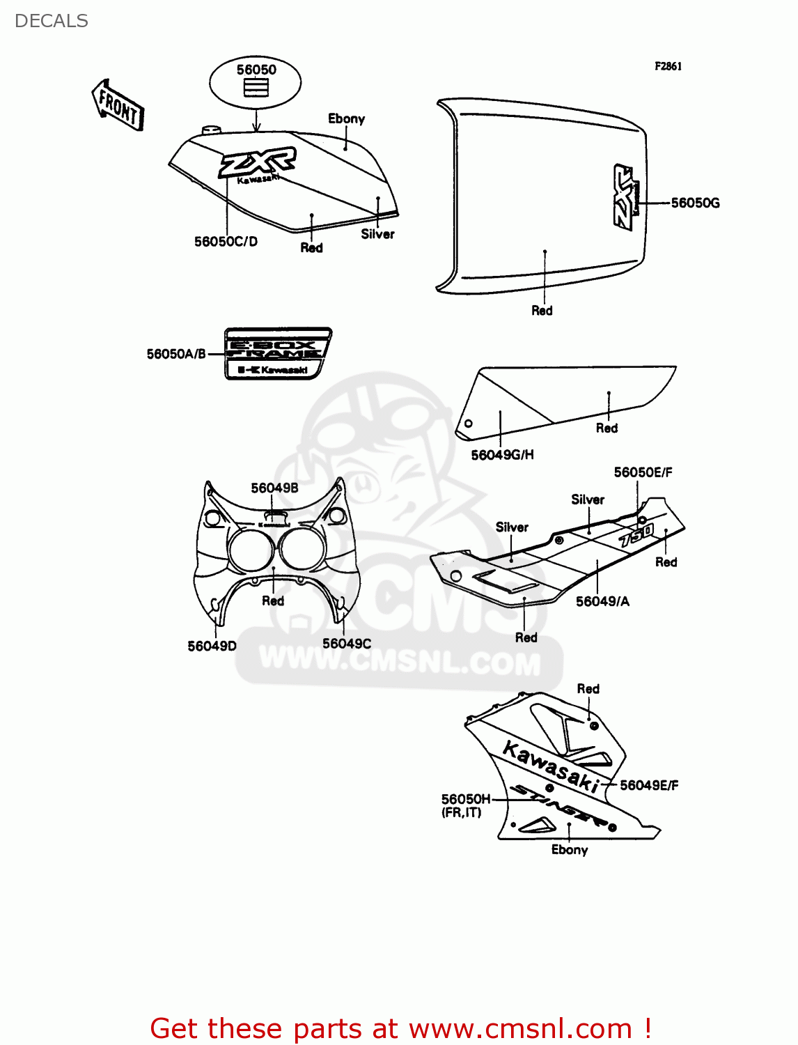 DECALS ZX750H2 ZXR750 1990 EUROPE UK FR AR FG GR IT NR SD SP ST