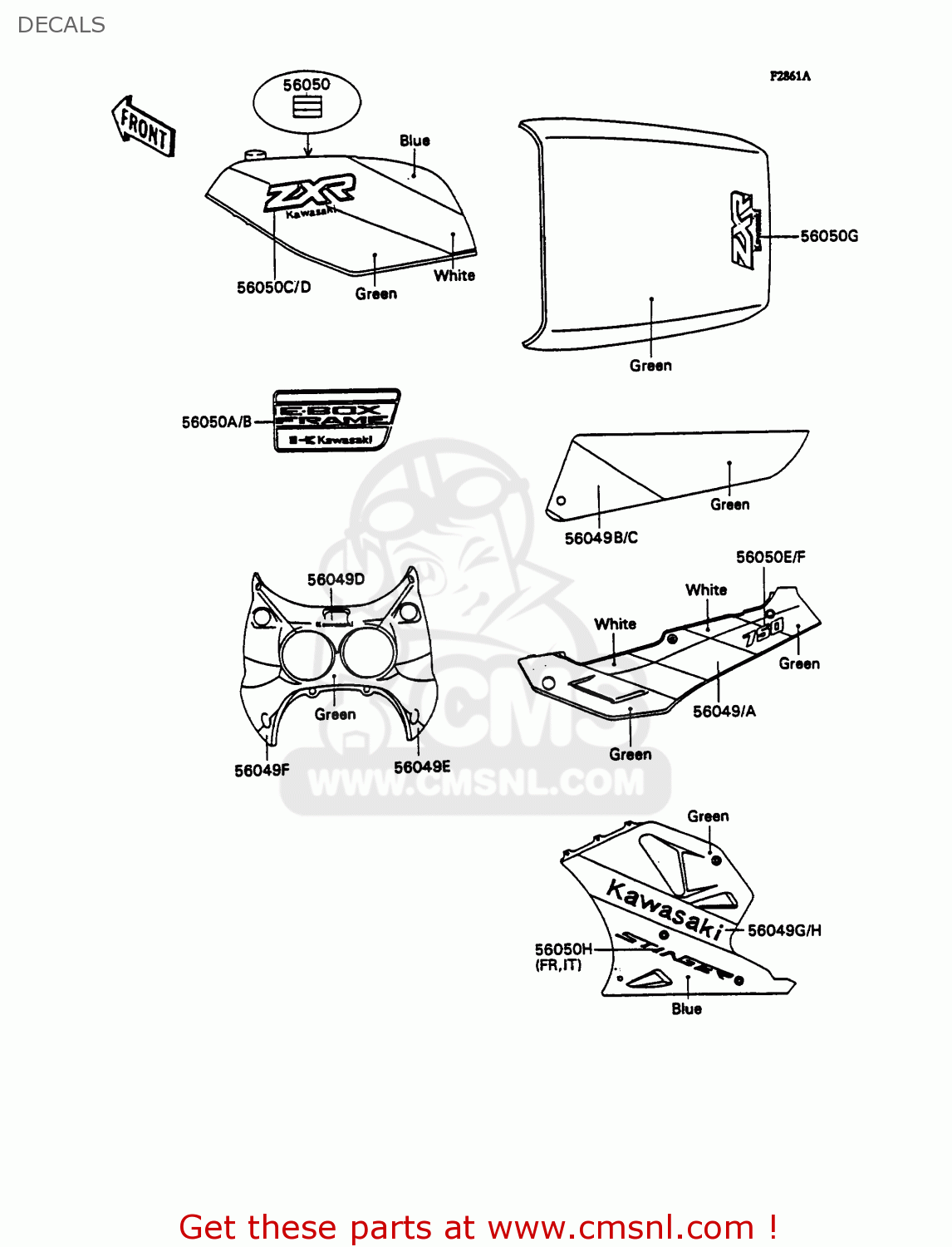 DECALS ZX750H2 ZXR750 1990 EUROPE UK FR AR FG GR IT NR SD SP ST