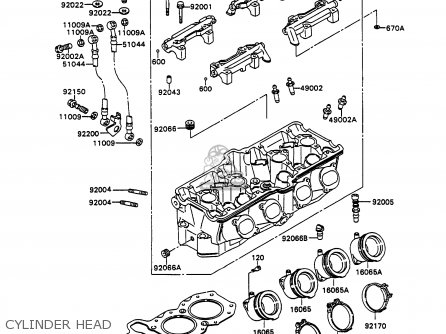 CYLINDER HEAD - ZX750H2 ZXR750 1990 EUROPE UK FR AR FG GR IT NR SD SP ST