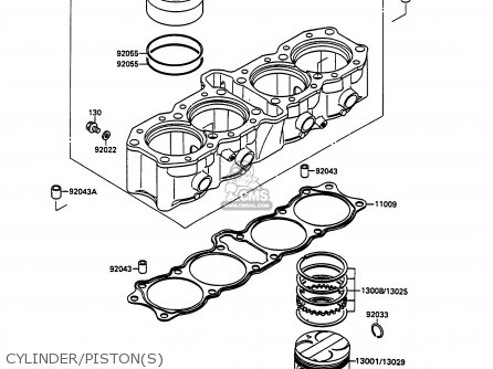 CYLINDER/PISTON(S) - ZX750H2 ZXR750 1990 EUROPE UK FR AR FG GR IT NR SD SP ST