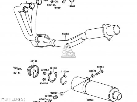 MUFFLER(S) - ZX750H2 ZXR750 1990 EUROPE UK FR AR FG GR IT NR SD SP ST