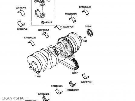 CRANKSHAFT - ZX750H2 ZXR750 1990 EUROPE UK FR AR FG GR IT NR SD SP ST
