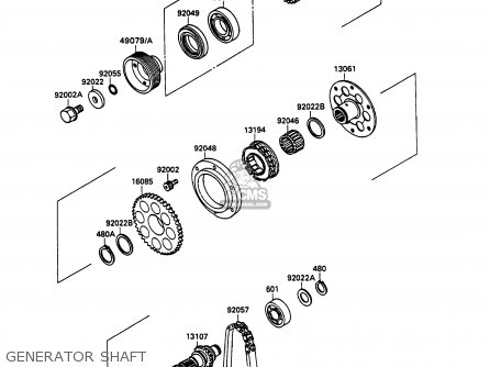 GENERATOR SHAFT - ZX750H2 ZXR750 1990 EUROPE UK FR AR FG GR IT NR SD SP ST