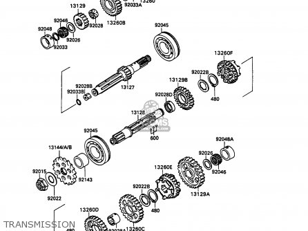 TRANSMISSION - ZX750H2 ZXR750 1990 EUROPE UK FR AR FG GR IT NR SD SP ST