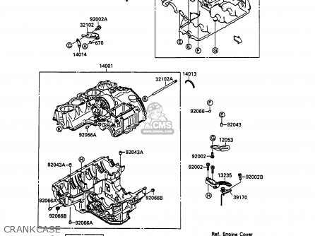CRANKCASE - ZX750H2 ZXR750 1990 EUROPE UK FR AR FG GR IT NR SD SP ST