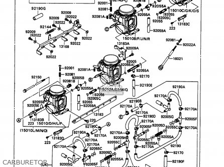 CARBURETOR - ZX750H2 ZXR750 1990 EUROPE UK FR AR FG GR IT NR SD SP ST