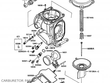 CARBURETOR PARTS - ZX750H2 ZXR750 1990 EUROPE UK FR AR FG GR IT NR SD SP ST