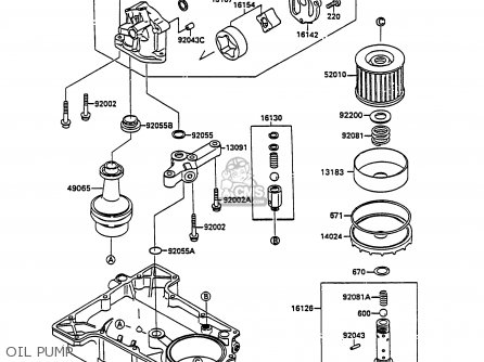 OIL PUMP - ZX750H2 ZXR750 1990 EUROPE UK FR AR FG GR IT NR SD SP ST