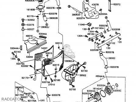 RADIATOR - ZX750H2 ZXR750 1990 EUROPE UK FR AR FG GR IT NR SD SP ST