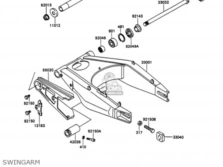 SWINGARM - ZX750H2 ZXR750 1990 EUROPE UK FR AR FG GR IT NR SD SP ST