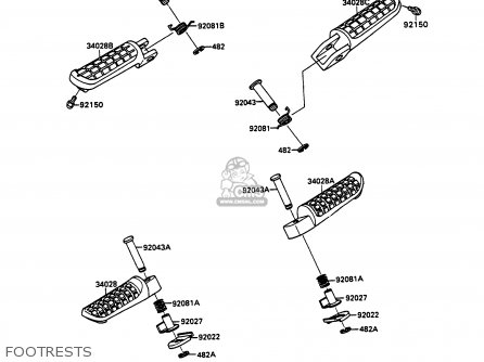 FOOTRESTS - ZX750H2 ZXR750 1990 EUROPE UK FR AR FG GR IT NR SD SP ST