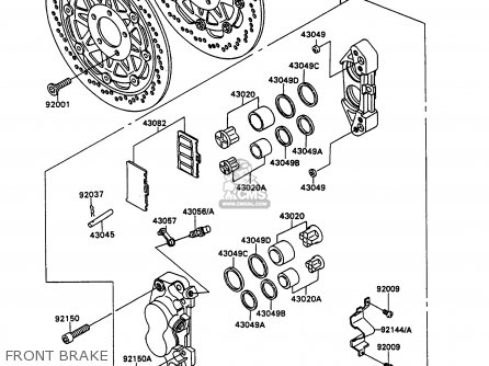 FRONT BRAKE - ZX750H2 ZXR750 1990 EUROPE UK FR AR FG GR IT NR SD SP ST