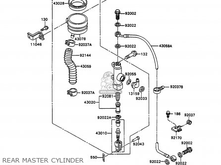 REAR MASTER CYLINDER - ZX750H2 ZXR750 1990 EUROPE UK FR AR FG GR IT NR SD SP ST