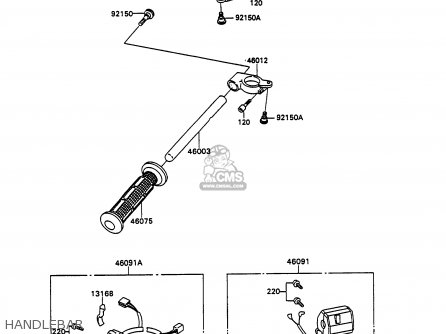 HANDLEBAR - ZX750H2 ZXR750 1990 EUROPE UK FR AR FG GR IT NR SD SP ST