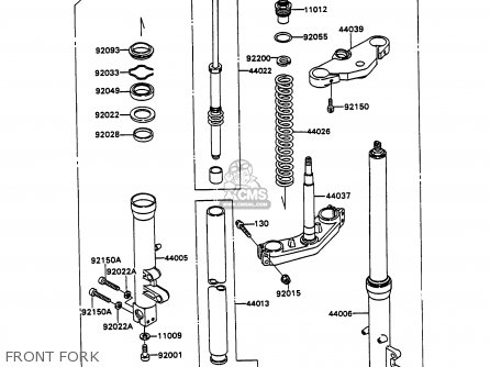 FRONT FORK - ZX750H2 ZXR750 1990 EUROPE UK FR AR FG GR IT NR SD SP ST