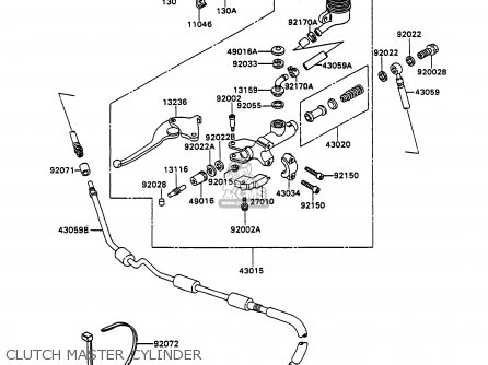 CLUTCH MASTER CYLINDER - ZX750H2 ZXR750 1990 EUROPE UK FR AR FG GR IT NR SD SP ST