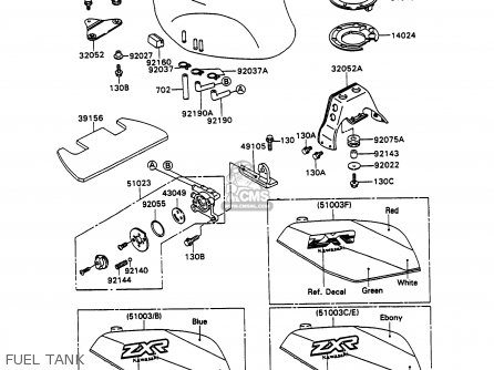 FUEL TANK - ZX750H2 ZXR750 1990 EUROPE UK FR AR FG GR IT NR SD SP ST