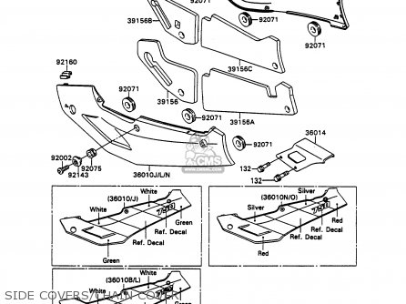 SIDE COVERS/CHAIN COVER - ZX750H2 ZXR750 1990 EUROPE UK FR AR FG GR IT NR SD SP ST