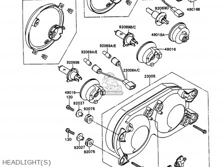 HEADLIGHT(S) - ZX750H2 ZXR750 1990 EUROPE UK FR AR FG GR IT NR SD SP ST