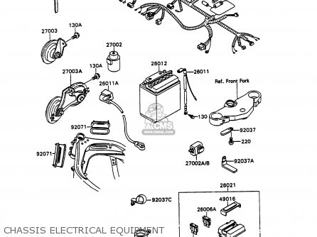CHASSIS ELECTRICAL EQUIPMENT - ZX750H2 ZXR750 1990 EUROPE UK FR AR FG GR IT NR SD SP ST