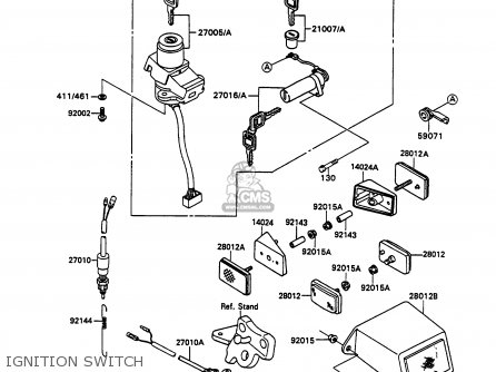 IGNITION SWITCH - ZX750H2 ZXR750 1990 EUROPE UK FR AR FG GR IT NR SD SP ST
