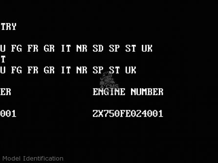 Model Identification - ZX750H2 ZXR750 1990 EUROPE UK FR AR FG GR IT NR SD SP ST