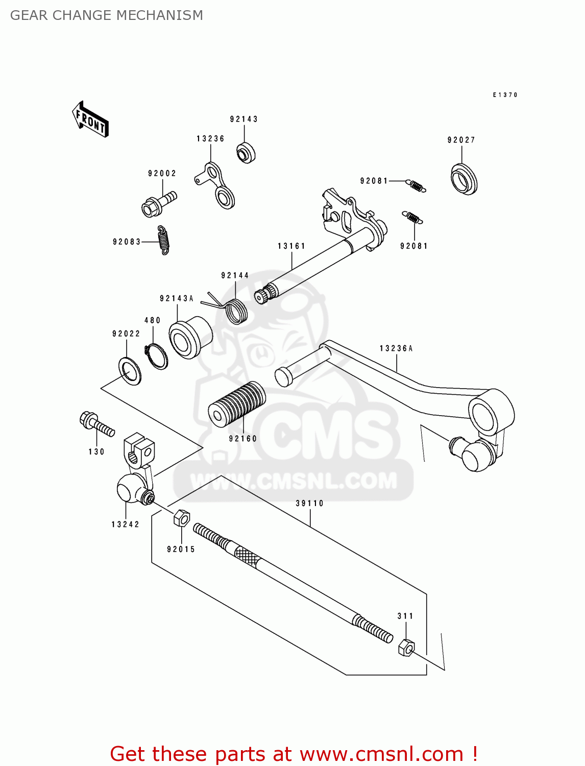 GEAR CHANGE MECHANISM ZX750J1 NINJA ZX7 1991 USA CALIFORNIA CANADA