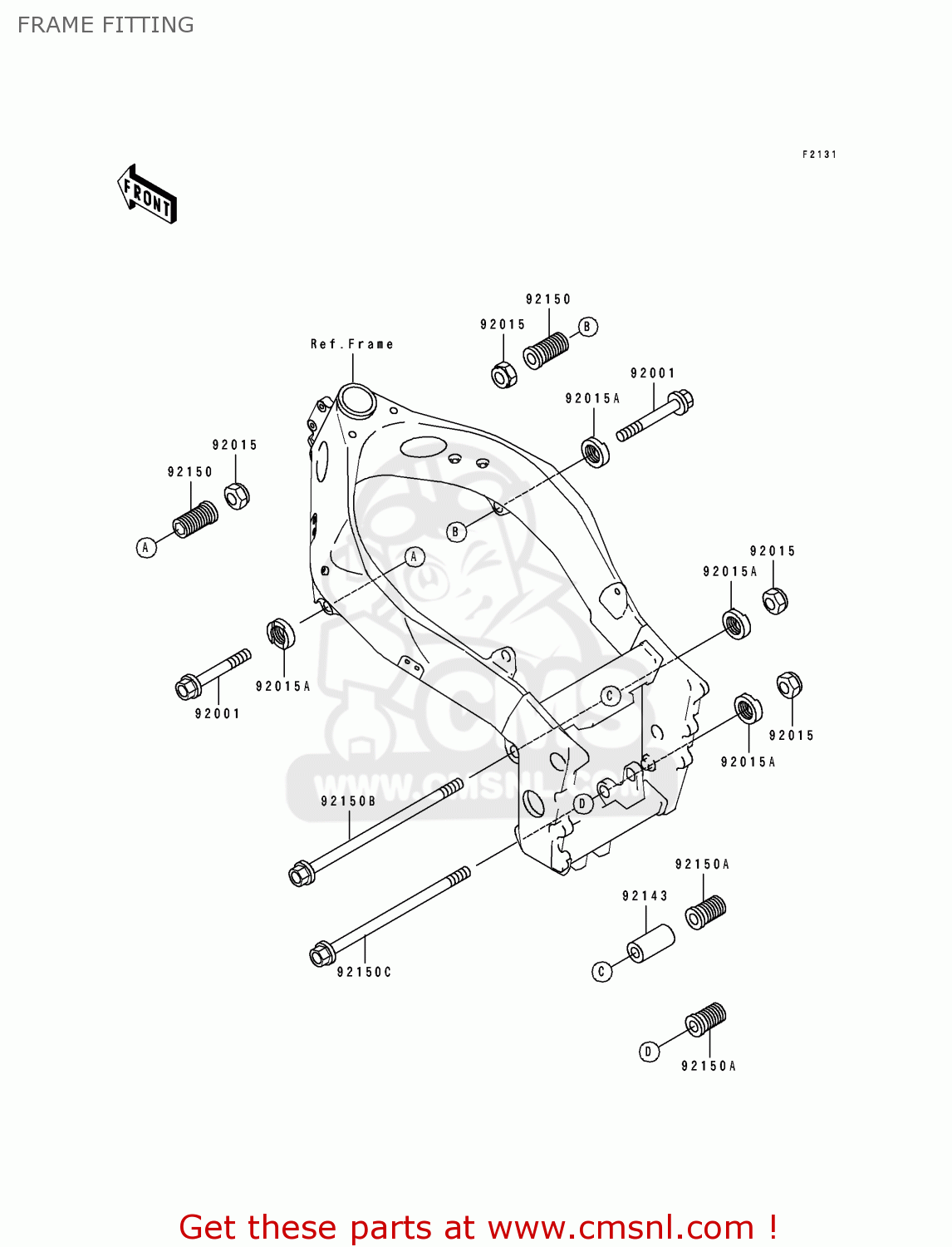 FRAME FITTING ZX750J1 NINJA ZX7 1991 USA CALIFORNIA CANADA