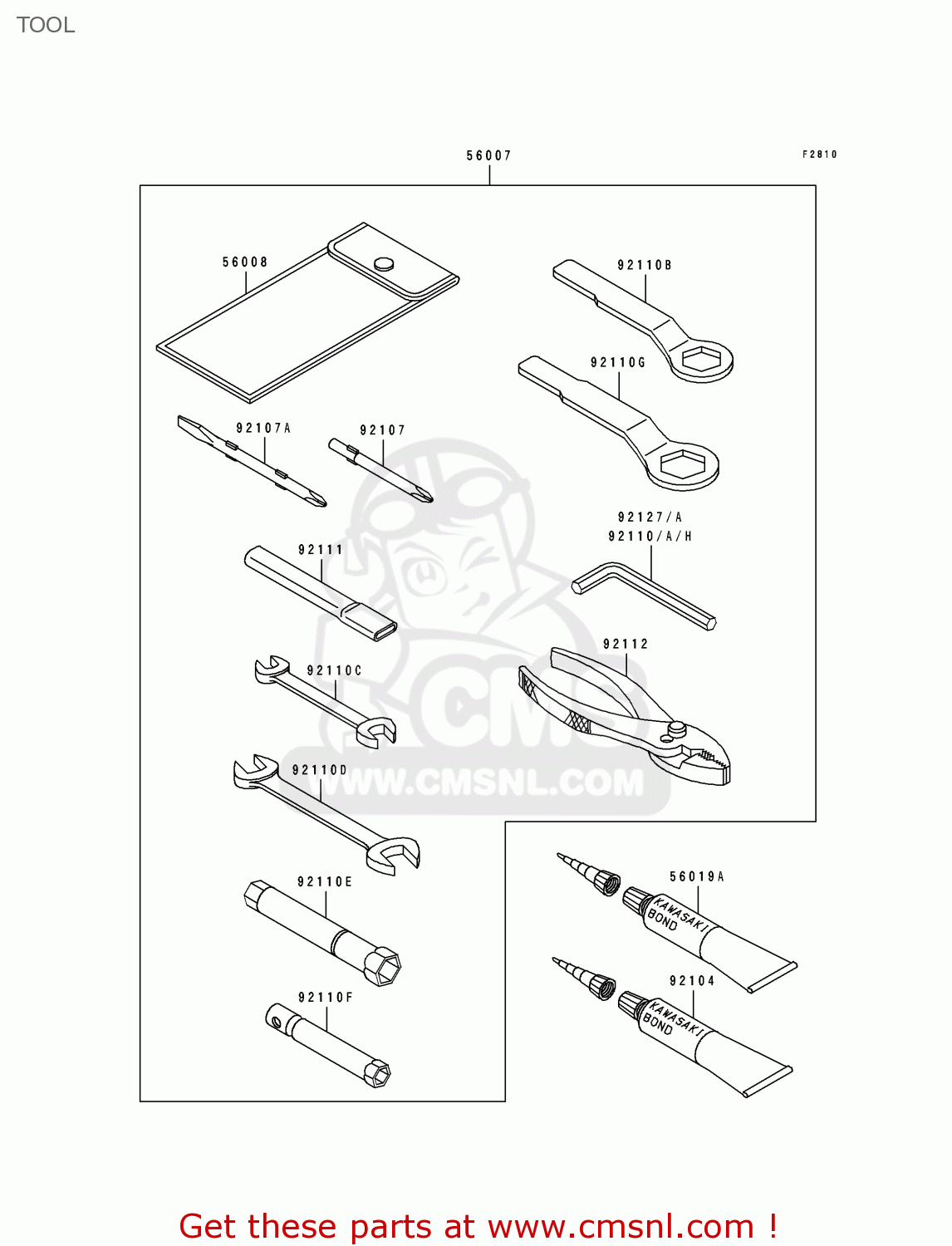 TOOL ZX750J1 NINJA ZX7 1991 USA CALIFORNIA CANADA
