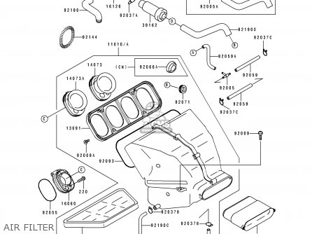 AIR FILTER - ZX750J1 NINJA ZX7 1991 USA CALIFORNIA CANADA