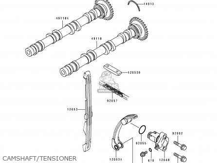 CAMSHAFT/TENSIONER - ZX750J1 NINJA ZX7 1991 USA CALIFORNIA CANADA