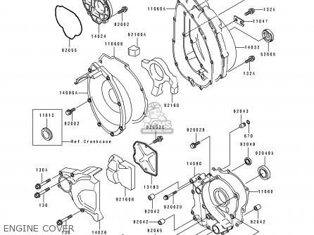 ENGINE COVER - ZX750J1 NINJA ZX7 1991 USA CALIFORNIA CANADA