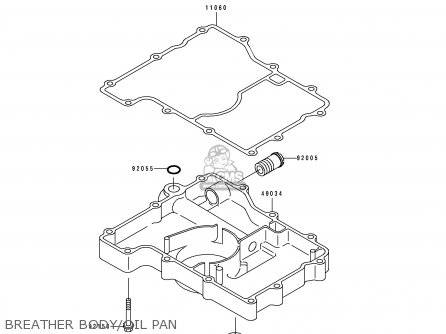 BREATHER BODY/OIL PAN - ZX750J1 NINJA ZX7 1991 USA CALIFORNIA CANADA