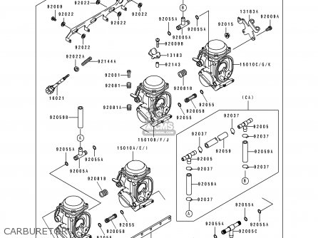 CARBURETOR - ZX750J1 NINJA ZX7 1991 USA CALIFORNIA CANADA