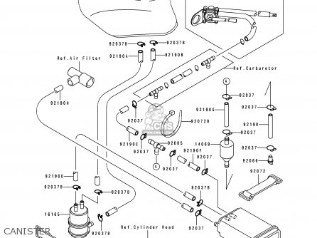 CANISTER - ZX750J1 NINJA ZX7 1991 USA CALIFORNIA CANADA