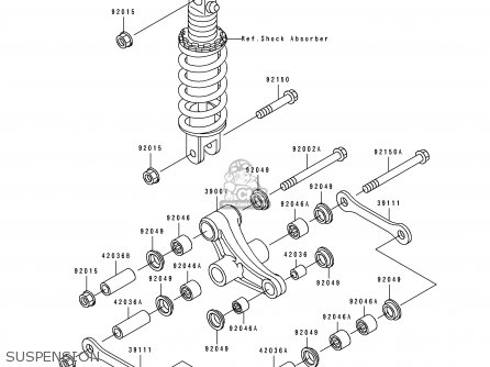 SUSPENSION - ZX750J1 NINJA ZX7 1991 USA CALIFORNIA CANADA