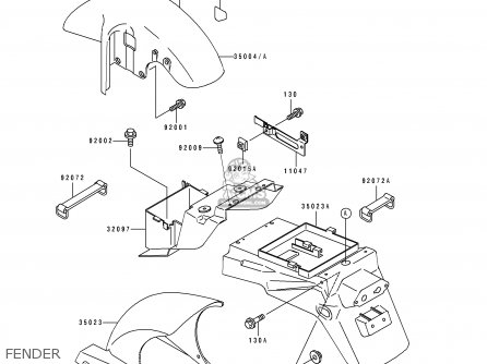 FENDER - ZX750J1 NINJA ZX7 1991 USA CALIFORNIA CANADA