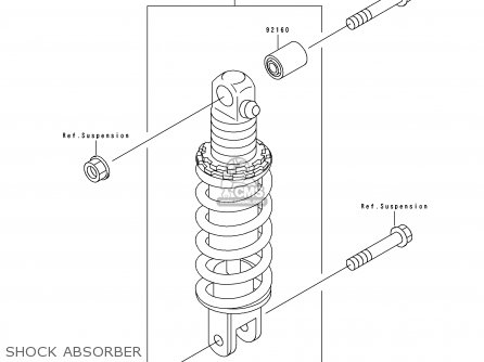SHOCK ABSORBER - ZX750J1 NINJA ZX7 1991 USA CALIFORNIA CANADA