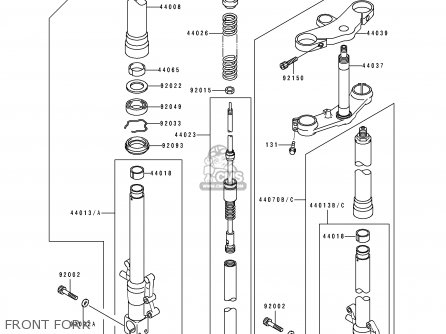 FRONT FORK - ZX750J1 NINJA ZX7 1991 USA CALIFORNIA CANADA