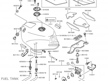 FUEL TANK - ZX750J1 NINJA ZX7 1991 USA CALIFORNIA CANADA