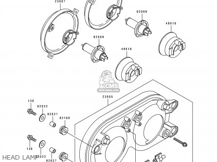 HEAD LAMP - ZX750J1 NINJA ZX7 1991 USA CALIFORNIA CANADA