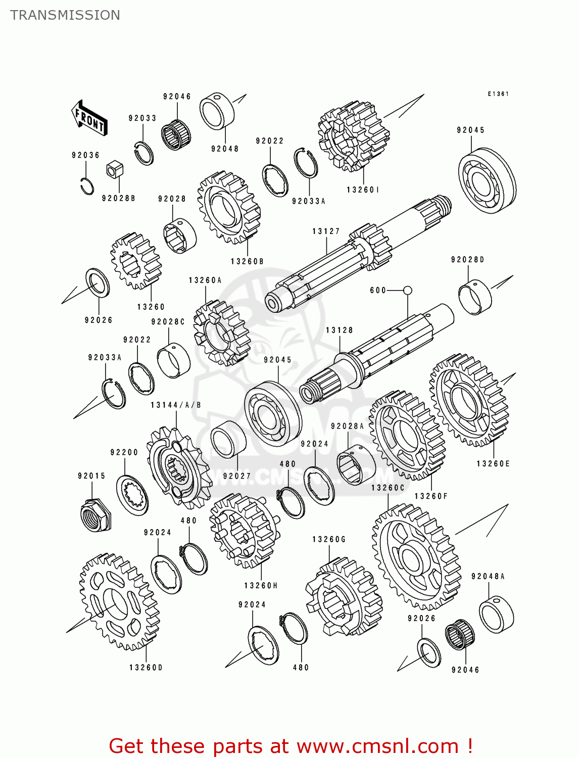 TRANSMISSION ZX750J1 ZXR750 1991 EUROPE UK FR AR FG GR IT NR SD SP ST