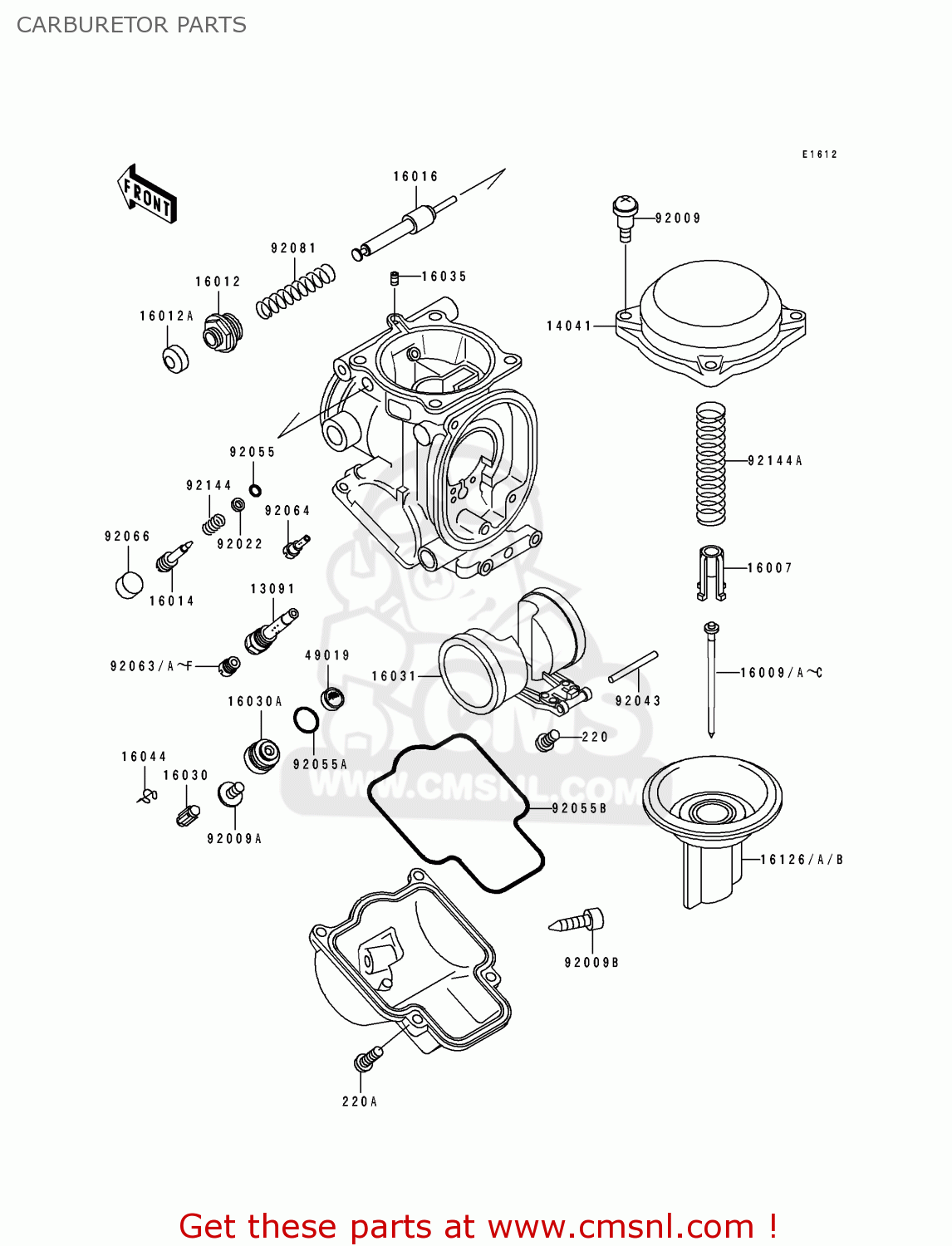 CARBURETOR PARTS ZX750J1 ZXR750 1991 EUROPE UK FR AR FG GR IT NR SD SP ST